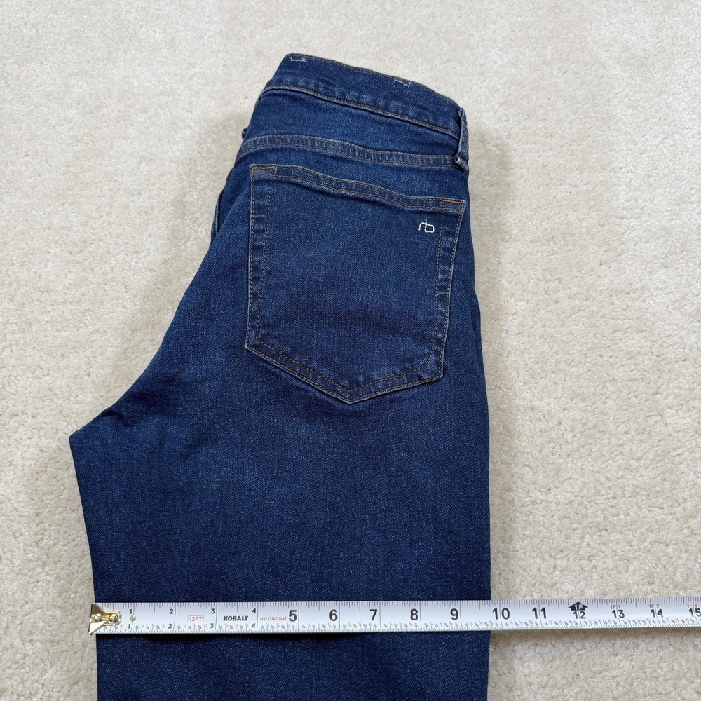 Rag & Bone Peyton Mid-Rise Bootcut Jeans Womens Size 30 Blue Raw Hem Cropped - Picture 5 of 13
